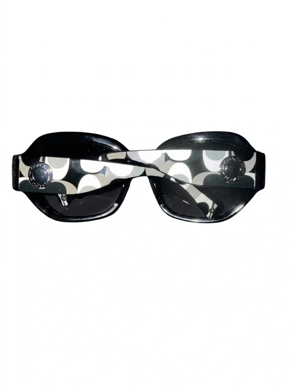 AUTHENTIC Vintage Coach Black Sunglasses with Gray Logo